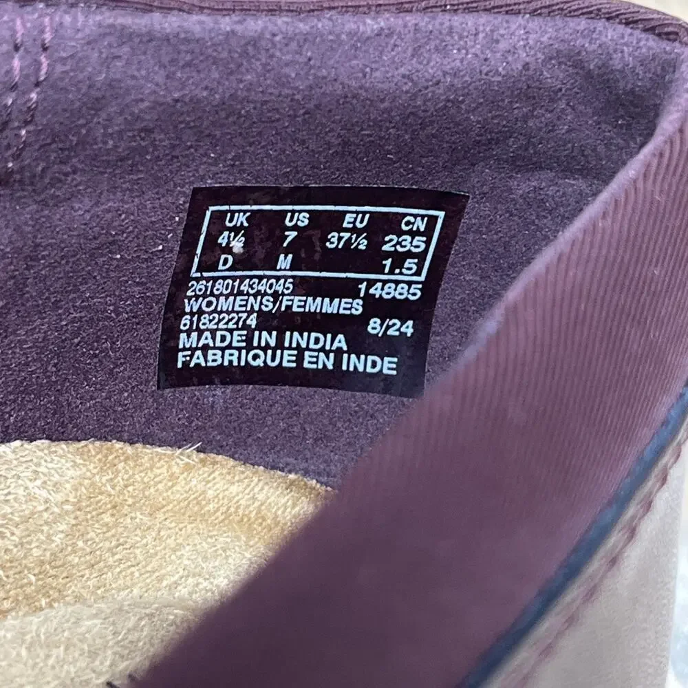 Clarks Collection Suttyn Walk Wedge Heel Slip On Shoe Womens 7M Burgundy Career